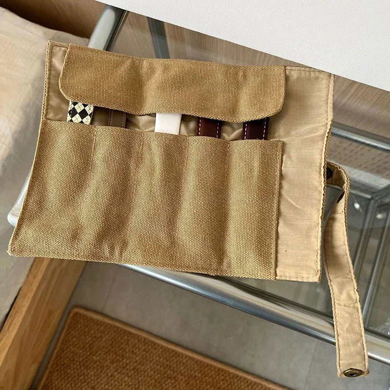 Watch Band Roll Organizer With 5 Slots Storage Box Watch Strap Smart Watch Storage Bag Leather Handmade Travel Case storage bag