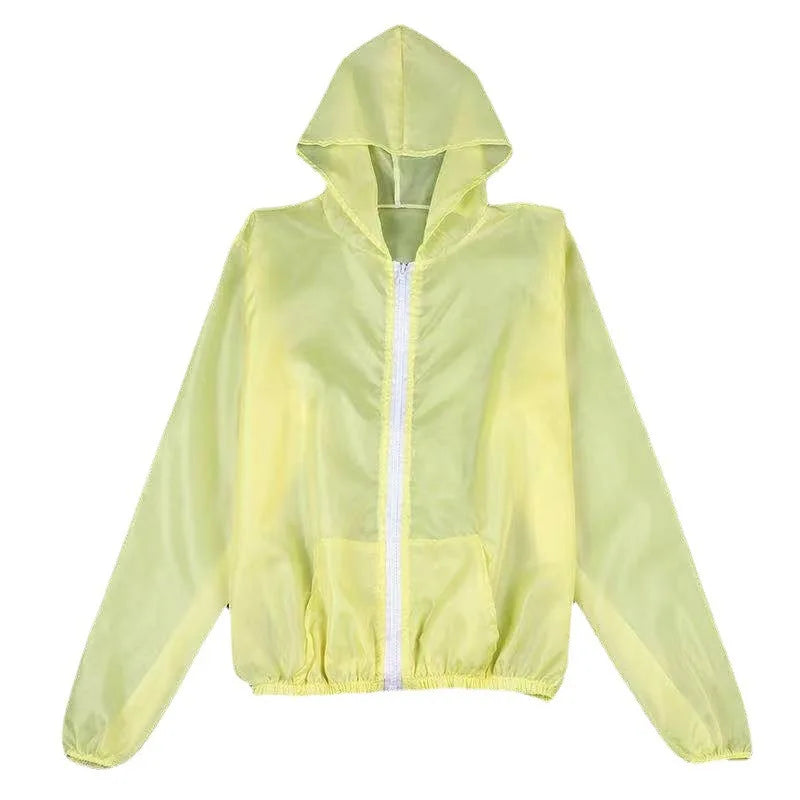 Women's Summer Solid Color Breathable Long Sleeved Outdoor Cycling Sunscreen Clothing Ice Silk Coat UPF30+