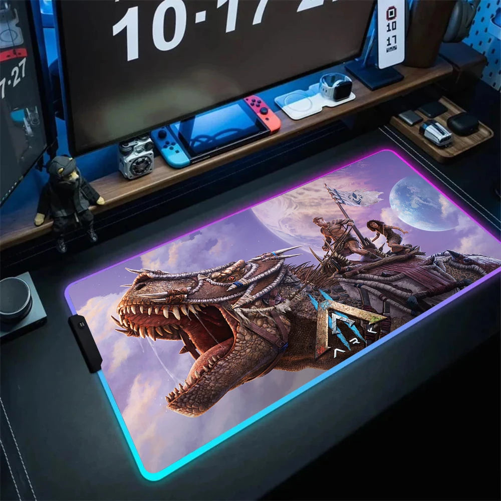 ARK Survival Evolved RGB Mouse Pad Game Mousepad Gaming Table Carpet Gamer Computer Desk Mat Rubber No-slip Dinosaur Mouse Mat