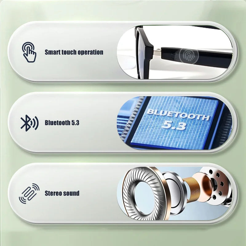 New Smart Glasses Intelligent Driving Navigation Wireless Music Play Outdoor Sunglasses Bluetooth Call Anti-blue Light Eyeglass