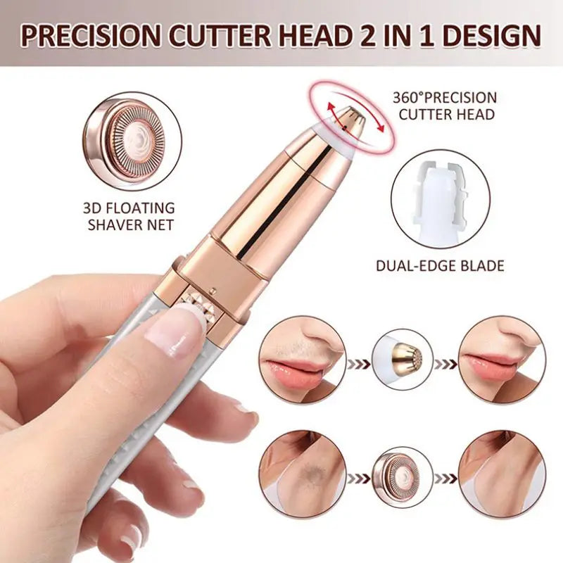 Electric Eyebrow Trimmer 2 In 1 Precise Eyebrow Trimmer Ladies' Lipstick Shaver Multifunctional Makeup Tools Beauty Products