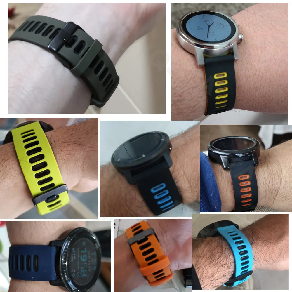 22mm Silicone Strap For Zeblaze Vibe 7 Pro Watch Strap Band Bracelet For Zeblaze Stratos 2 Stratos2 Replacement Watchband