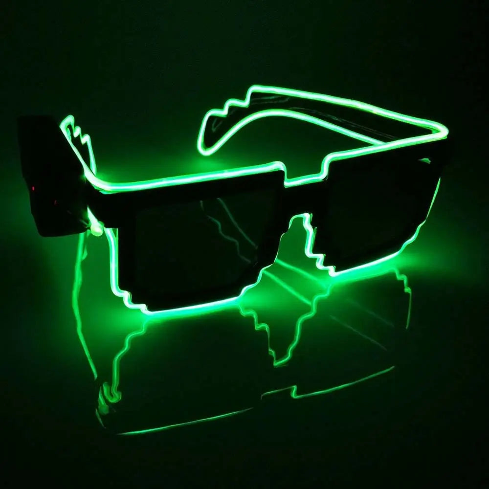 Party Props Party Supplies Halloween Eyeglass Led Light up Glasses Glowing Sunglasses Mosaic Glasses LED Luminous Glasses