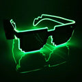 Party Props Party Supplies Halloween Eyeglass Led Light up Glasses Glowing Sunglasses Mosaic Glasses LED Luminous Glasses