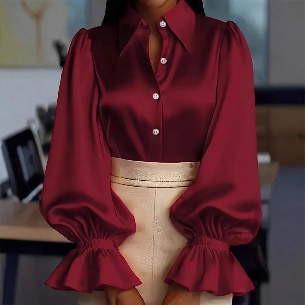 Women Blouses 2026 Spring Autumn Long Sleeve Blouse Woman Blouse Shirt Office Elegant Work Shirt Top Blusas Mujer De Moda