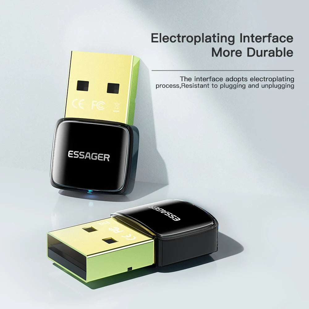 Essager Wireless USB Bluetooth 5.0 Adapter Dongle Mini Car Music AUX Audio Receiver Transmitter For PC Laptop Mouse Earphone HOT