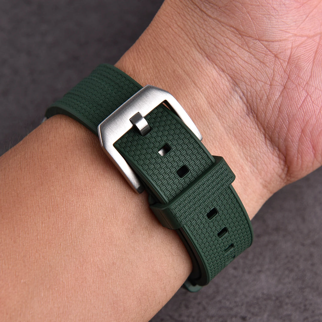 FKM Rubber Watch Strap 20mm 22mm Quick Release Waterproof Diving Watch Band Fluororubber For Traditional Dive Watch Accessories