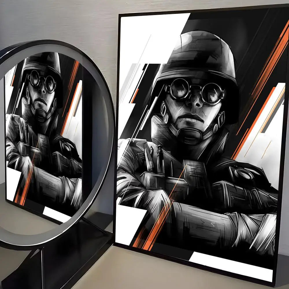 Game R-Rainbow Six Siege Poster Modern Aesthetic Canvas Wall Art Poster Cool Room Stuff Bedroom Decor