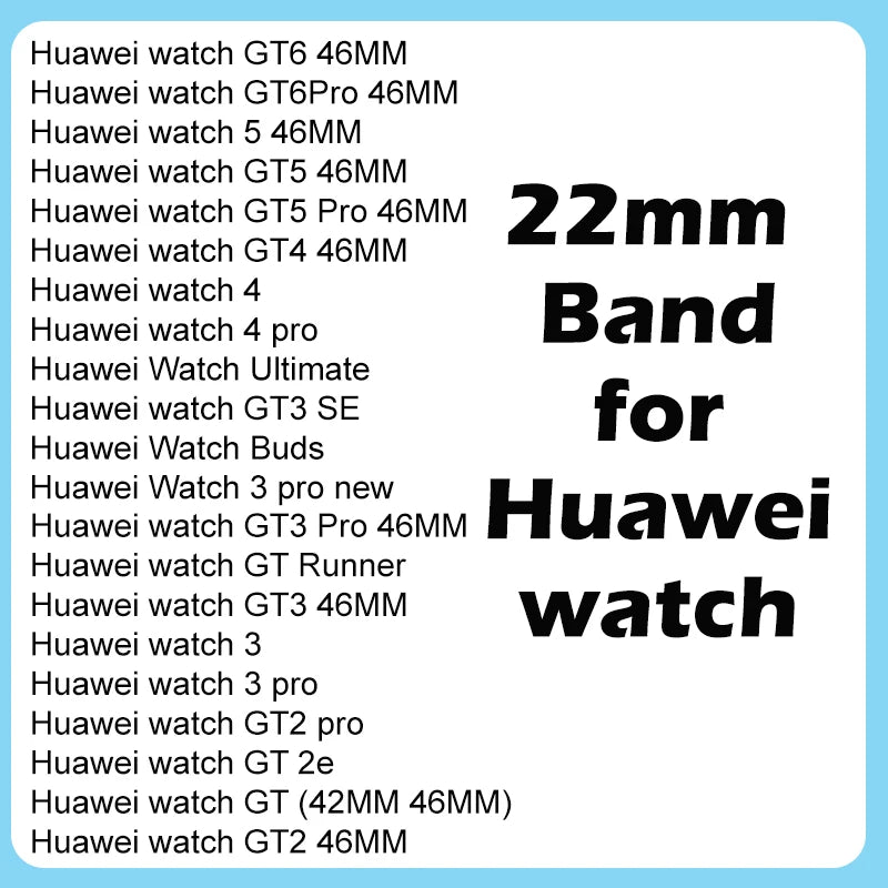 22mm Strap Suitable for Huawei Watch GT6/GT6pro Soft and Durable Silicone Nylon Replacement Wristband for GT5 GT4 46mm