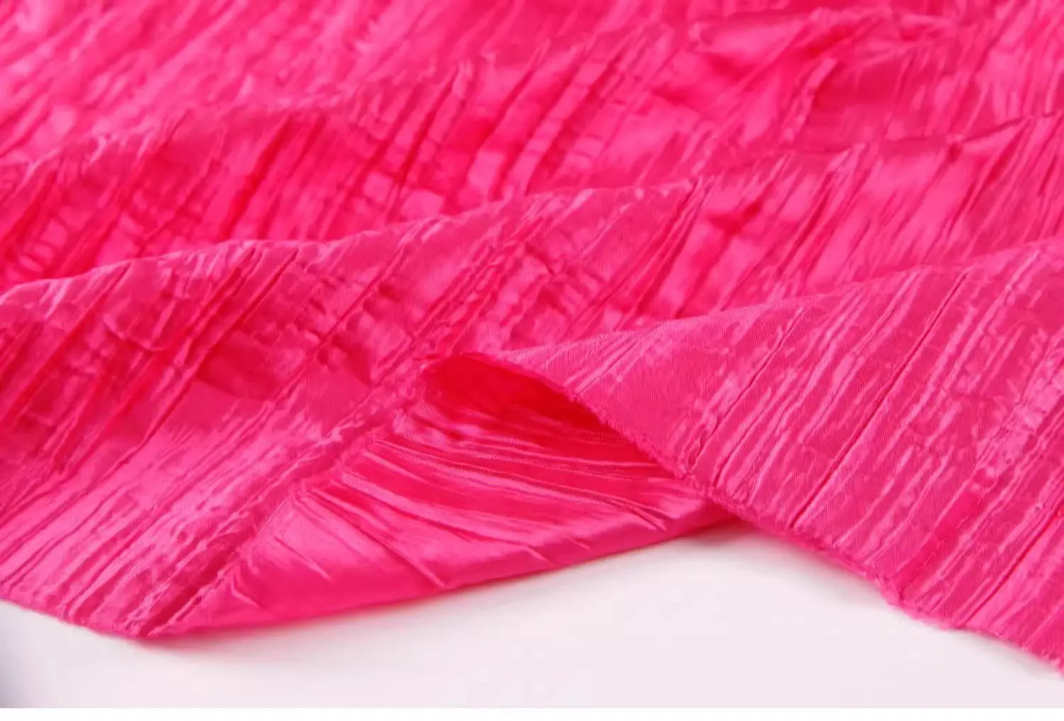 Irregular Pleated Fabric Glossy By Meters for Dress Skirt Shirt Windbreaker Diy Sewing Designer Cloth Soft Comfortable Plain Red