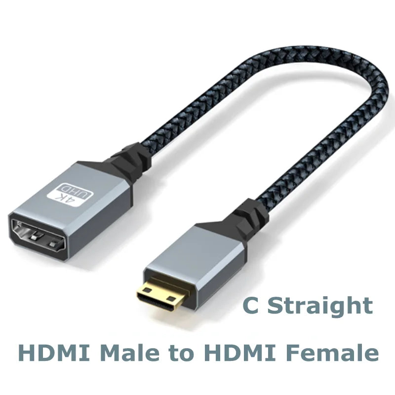 4K60Hz HDMI-Compatible Male To Female Extension Cable Micro/Mini HDMI-Compatible adapter Extender Wire Cord left/right/up/down