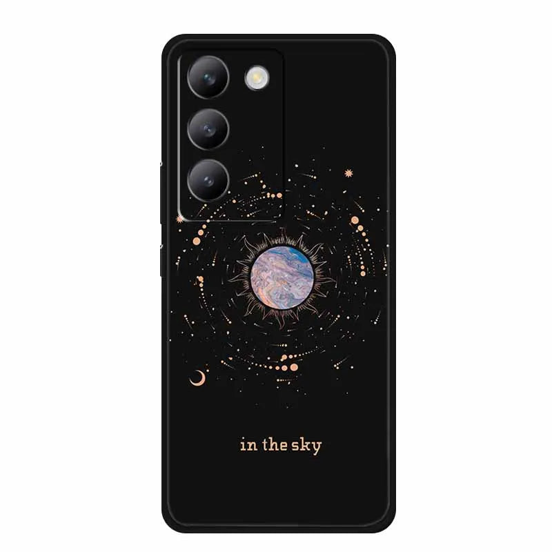 For vivo V40 SE Case Luxury TPU Soft Silicone Phone Back Cover for vivo V40 SE 5G Protective Shockproof Flowers Girl Cute Coque
