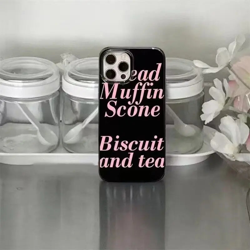 New Simple Pink English Pattern Phone Case For iPhone 16 15 11 13 14 12ProMax XR XS 78Plus MINI Shockproof Silica Gel Phone Case