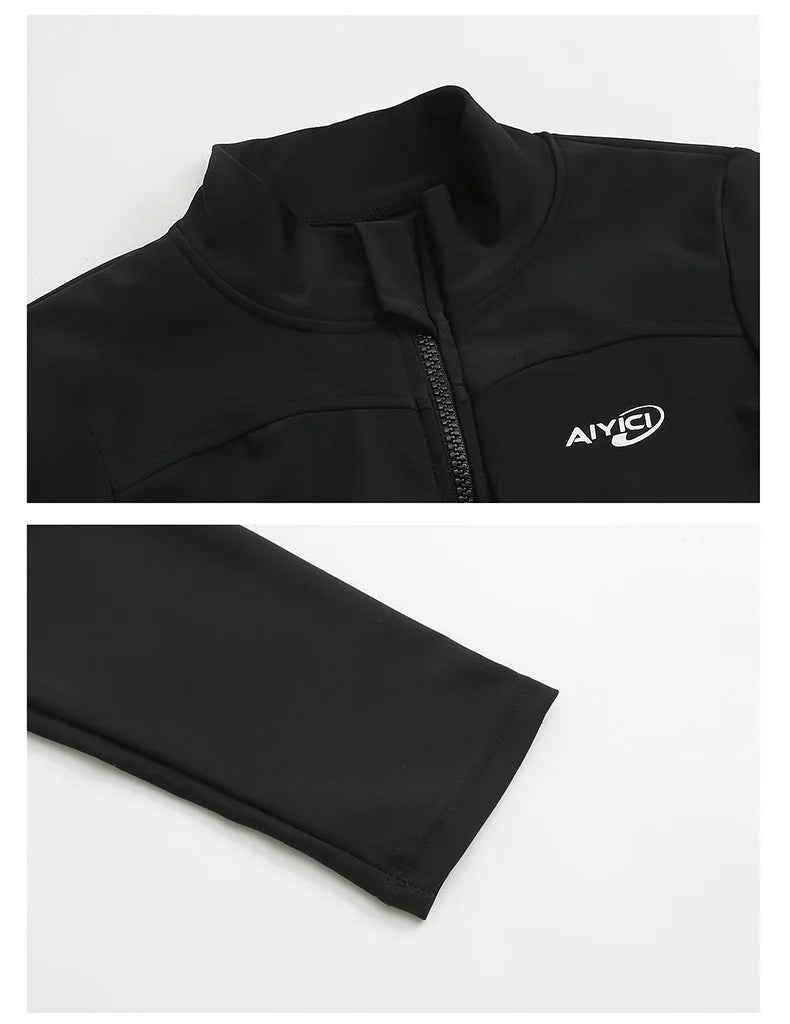 2026 New Women's Wetsuit Two-Piece Long Sleeve Long Pants Swimming Suit Diving Suit Warm Sunscreen Sports Style Separate Briefs
