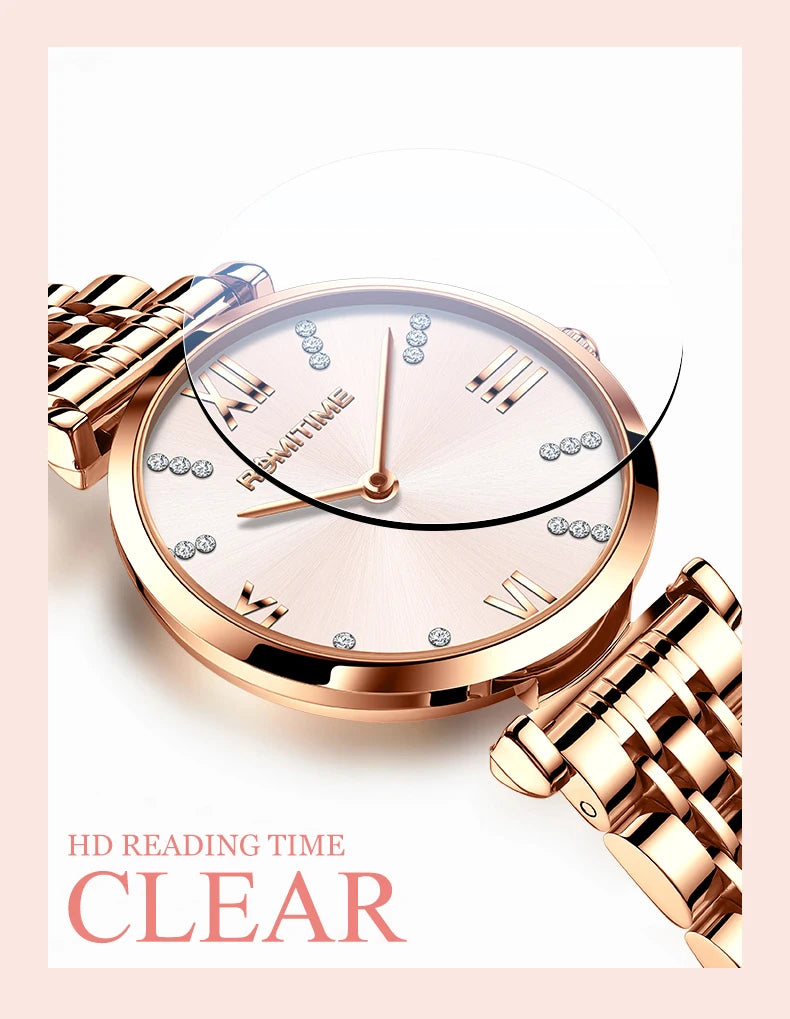 ROMITIME Women's Watch Luxury Elegant Trend Simple Waterproof Original Certification Stainless Steel Quartz Wrist watch