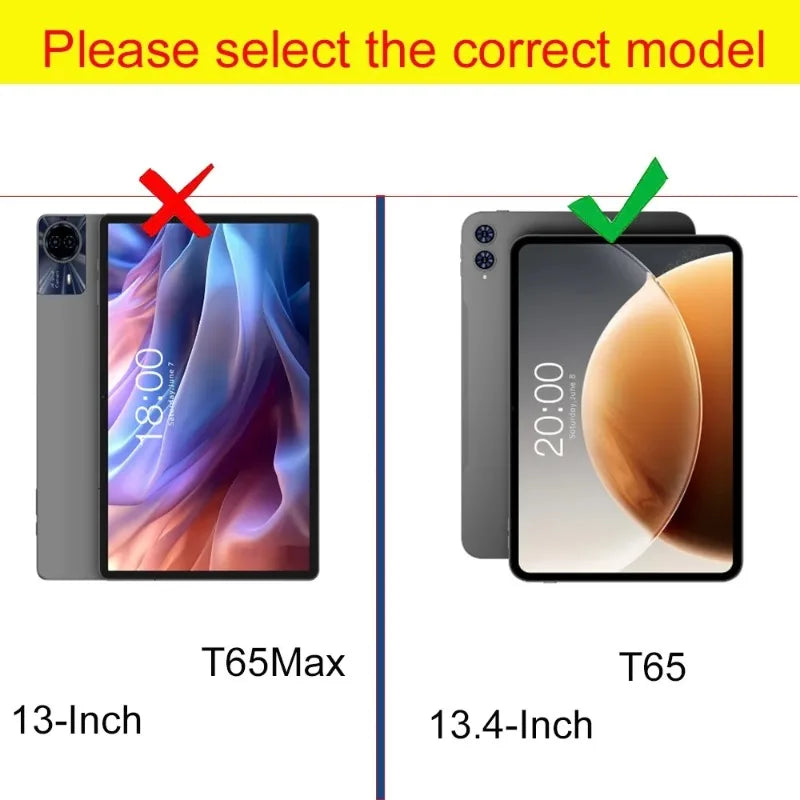 Case For Teclast T65 2025 13.36" inch Tablet Case Smart Auto Sleep/Wake Coque with Soft TPU Back Shell Funda Flip Book Cover