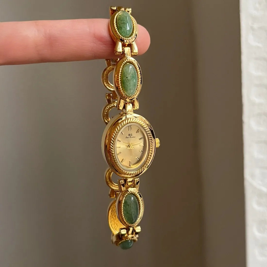 High End Medieval Light Luxury Pearl Bracelet Watch Jewelry Jade Quartz Bracelet Women's Watch Gift For Women Lady Fashion Watch