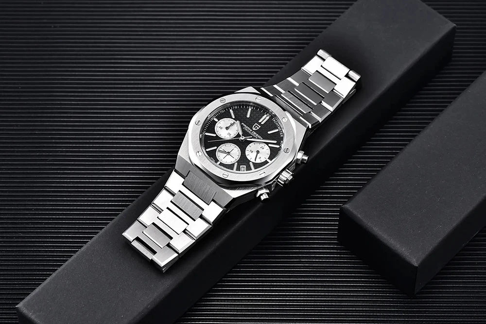 PAGANI DESIGN New VK63 Men'S Quartz Watch 40mm Sapphire Stainless Steel Waterproof 20bar Luminous C3 Sports Chronograph