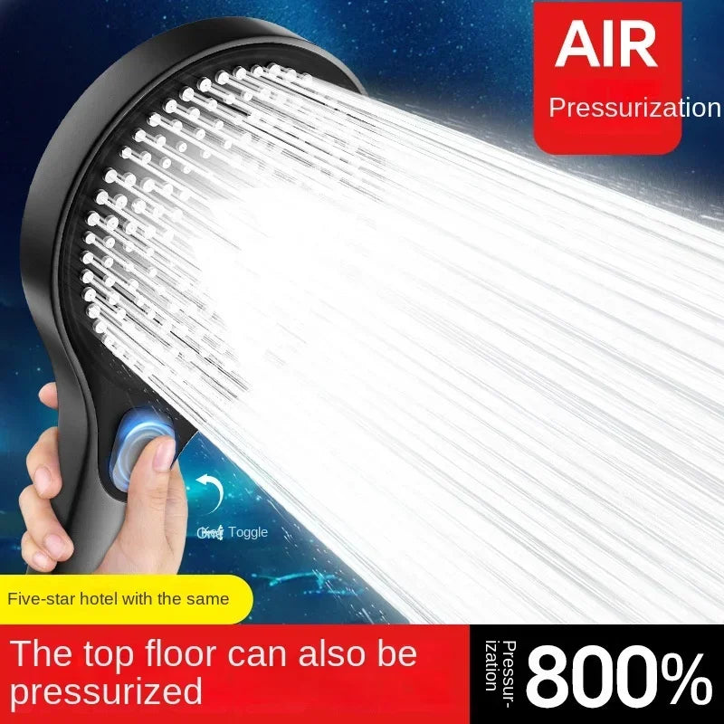 Home showerhead, powerful pressurized showerhead, portable large panel large output showerhead, handheld showerhead