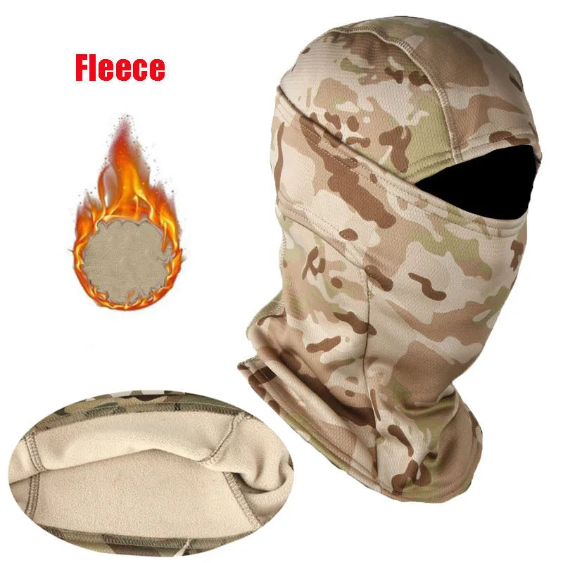 Winter Fleece Camouflage Balaclava Outdoor Hunting Cycling Hiking Skiing Scarf Face Mask Windproof Blaclava for Men