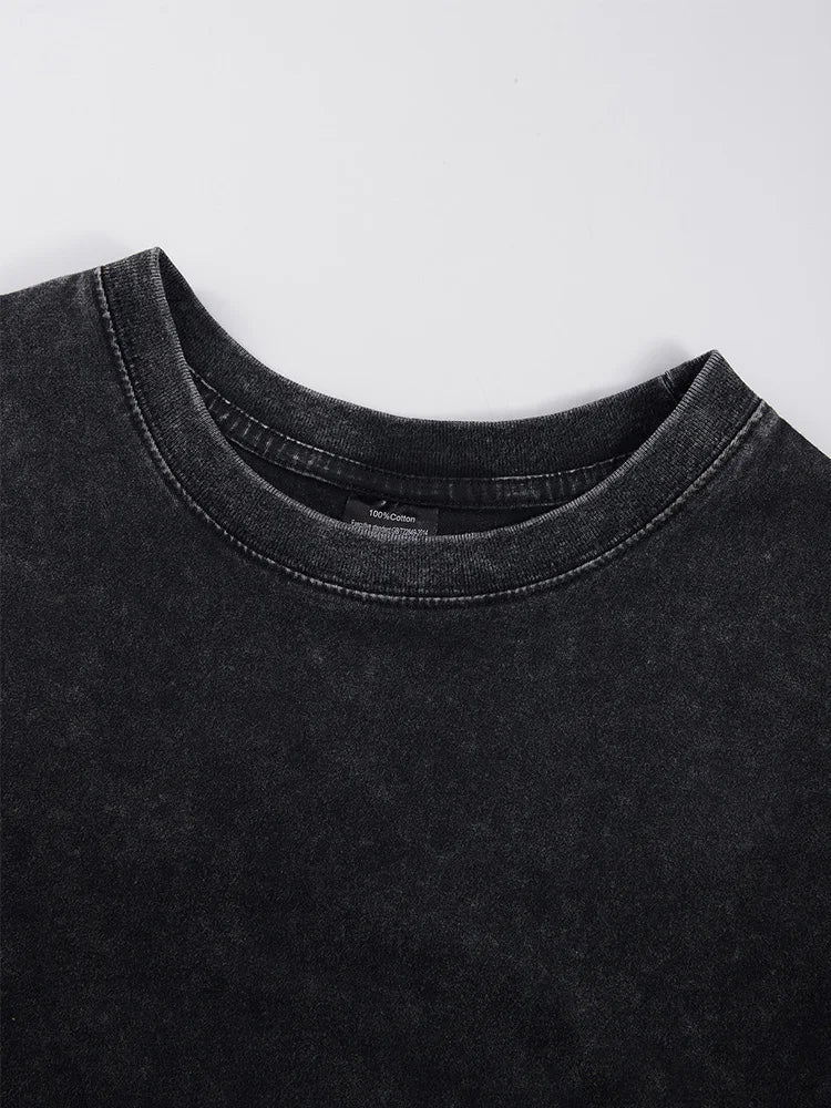 Gradient Wings Design Washed Holes T-Shirt Men Sport Cool Short Sleeve Breathable Cotton O-Neck Top Casual Unisex Loose Clothes