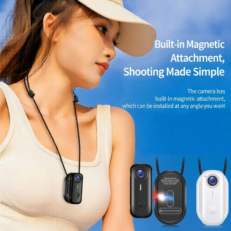 Lenovo Magnetic Sports Camera 2K Mini Thumb Camera WiFi 120° Wide Angle Smart Anti Shake For Cycling Vlog Motorcycle Helmet