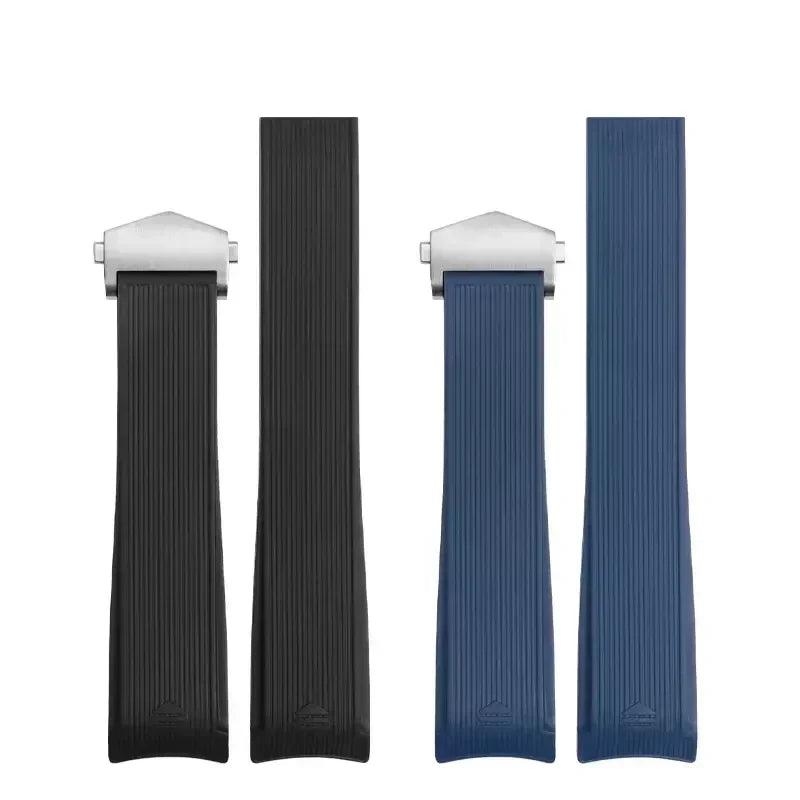 Silicone Watch Straps For Tag Heuer CARRERA AQUARACER 300 WAY201A WAY211C Rubber Black Blue Watch Accessories Band 22mm