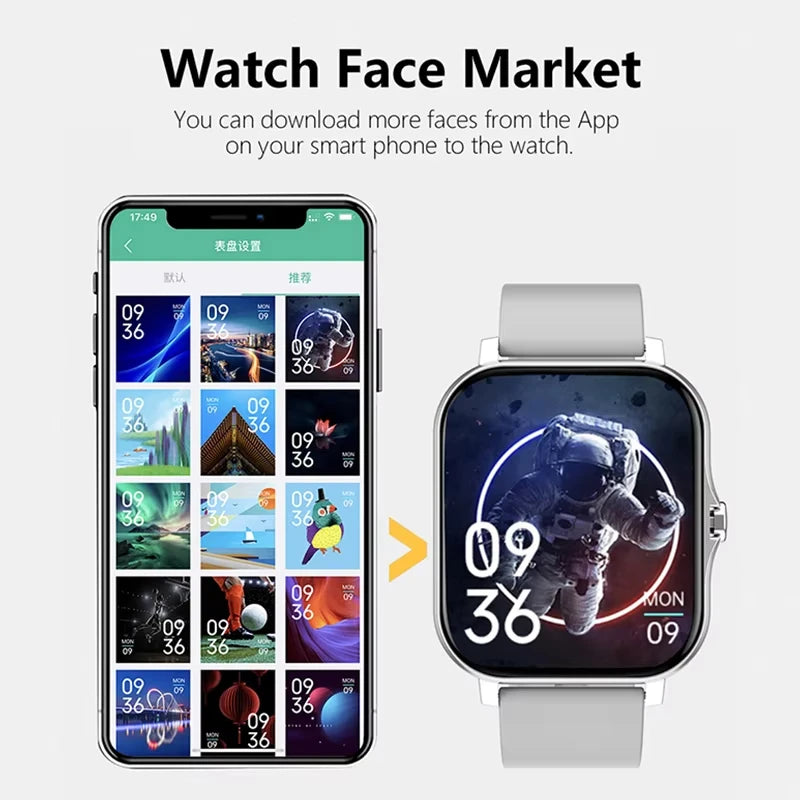 KESHUYOU New Smart Watch Bluetooth Call Answer Text Alerts Heart Rate Monitoring Smartwatch Men Women Holiday Gift