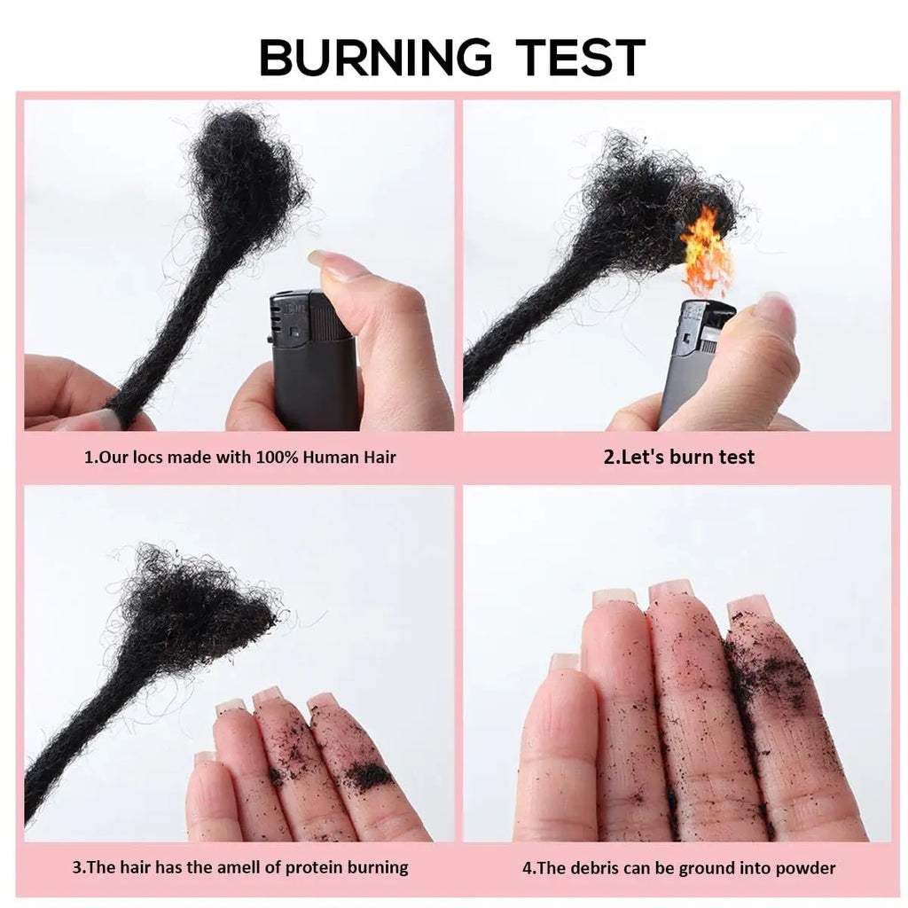 Human Hair Dreadlock Extension 0.6cm Width 4-20inch Real Human Hair Bulk Permanent Loc Extensions Wholesale for Men/Women
