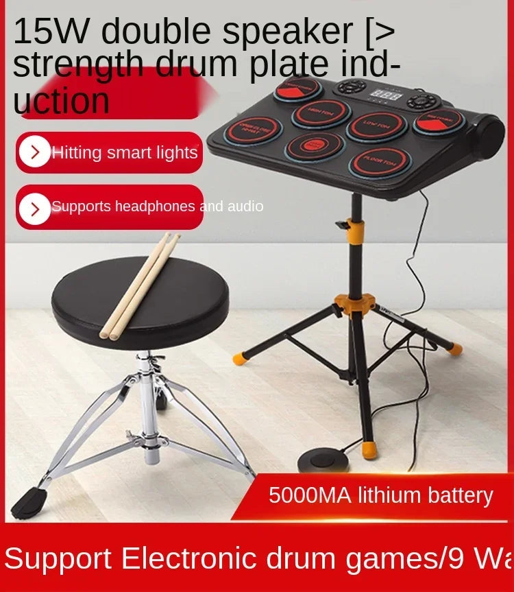Electronic Drum  Kit Professional  Set Portable Beater Pad Adult And Children Beginner Home Electronic Drum Gift