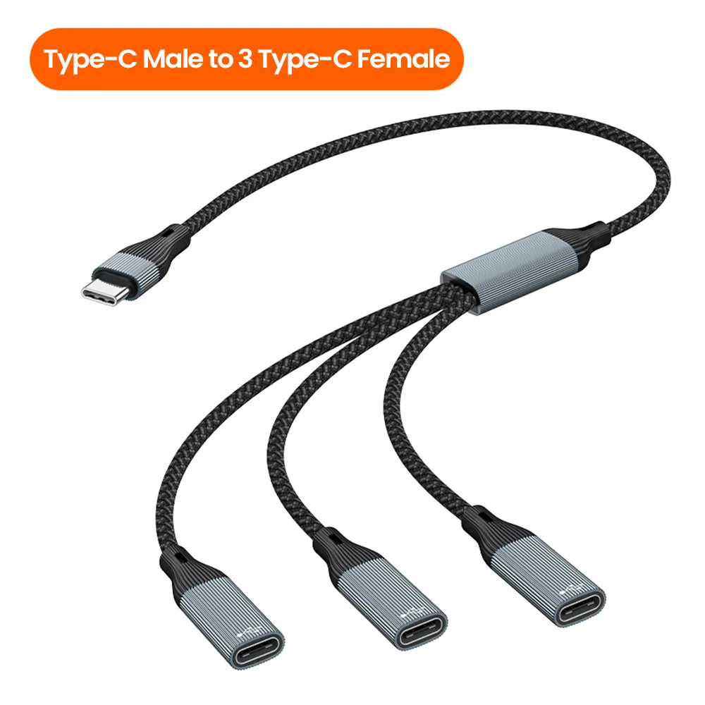 3 in 1 USB Type C HUB Multiple Splitter Adapter OTG Data Transfer 3/2 Port USB Power Charging Hub Cable Connector Adapter For PC