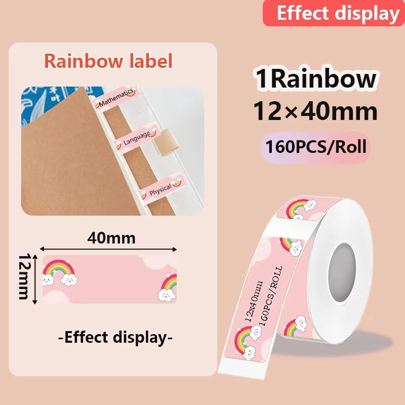 1Roll P12 P15 Thermal Label Sticker 12mm*40mm tape Compatible D30 Q30 Marklife P11 P50 L12 DELI Q2 Labeller