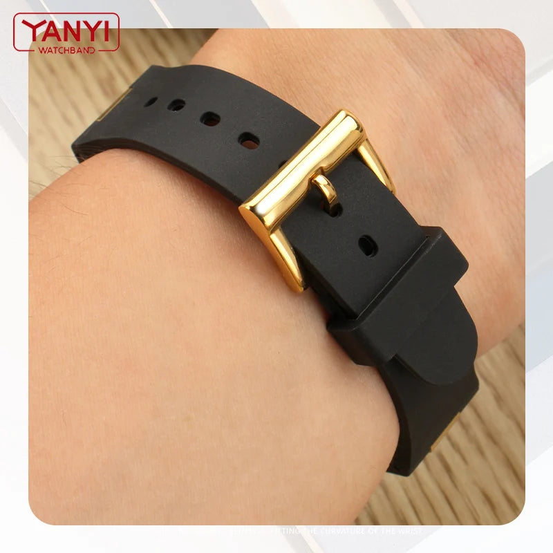 Rubber Watch Strap For Bulgari with Convex Interface Men's and Women's Soft and Comfortable Watch Accessories 21x8mm 24x8mm