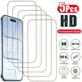 5Pcs Ultra HD Screen Protector for iPhone 17 16 15 14 Pro Max Air 16e 15 Plus 13 12 11 Pro XR XS Max 9H Hardness Tempered Glass
