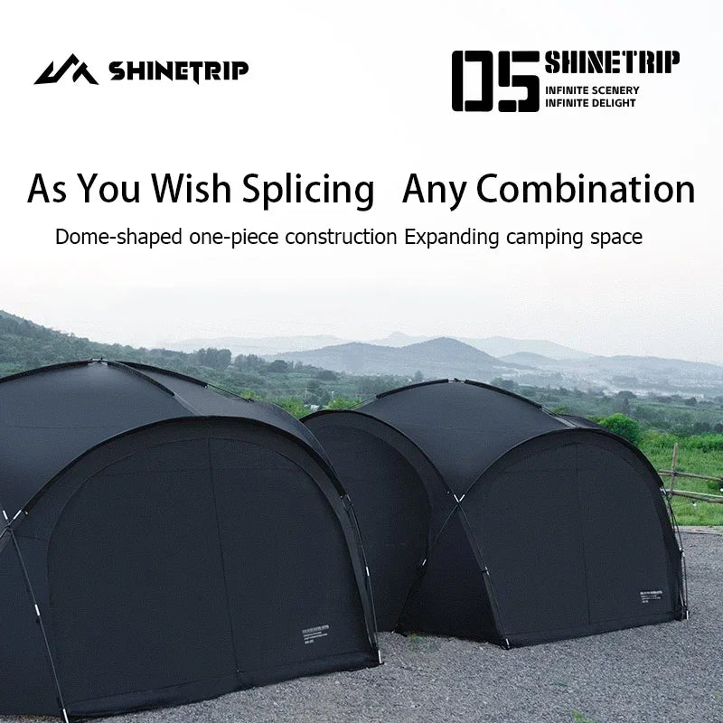 ShineTrip Outdoor Silver Coated Canopy Rainproof And Sunscreen Self-driving PU3000MM Waterproof Camping Sunshade Tent Dome