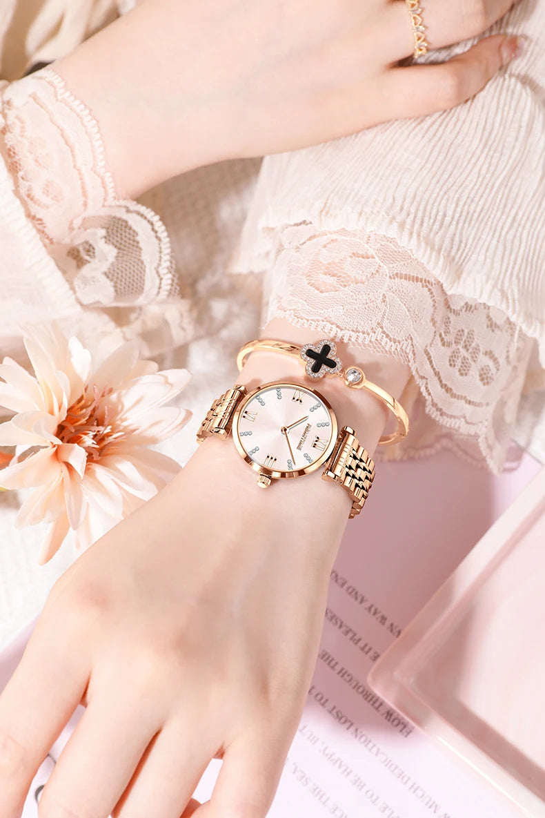ROMITIME Women's Watch Luxury Elegant Trend Simple Waterproof Original Certification Stainless Steel Quartz Wrist watch