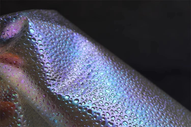 Rainbow Reflective PVC Fabric Laser Plastic Film Waterproof DIY Background Decor Bag Raincoat Coat Clothes Designer Fabric