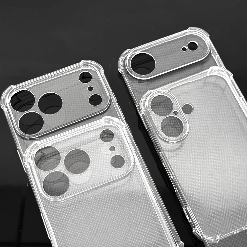 Clear Phone Case for iPhone 17/17 Air/17 Pro/17 ProMax Shockproof  Airbags Corner Anti Fall Bumper Protector Transparent Cover
