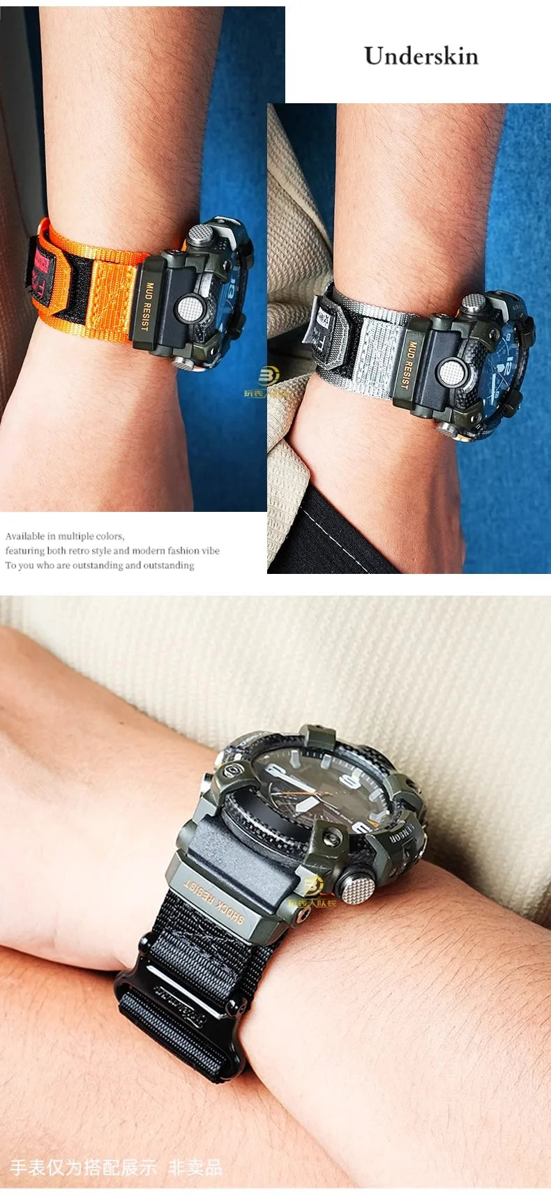 GG-B100 Modified Watch Strap For Casio G-shock GG-B100 series Sports Nylon Canvas WatchBand Men's watch accessories