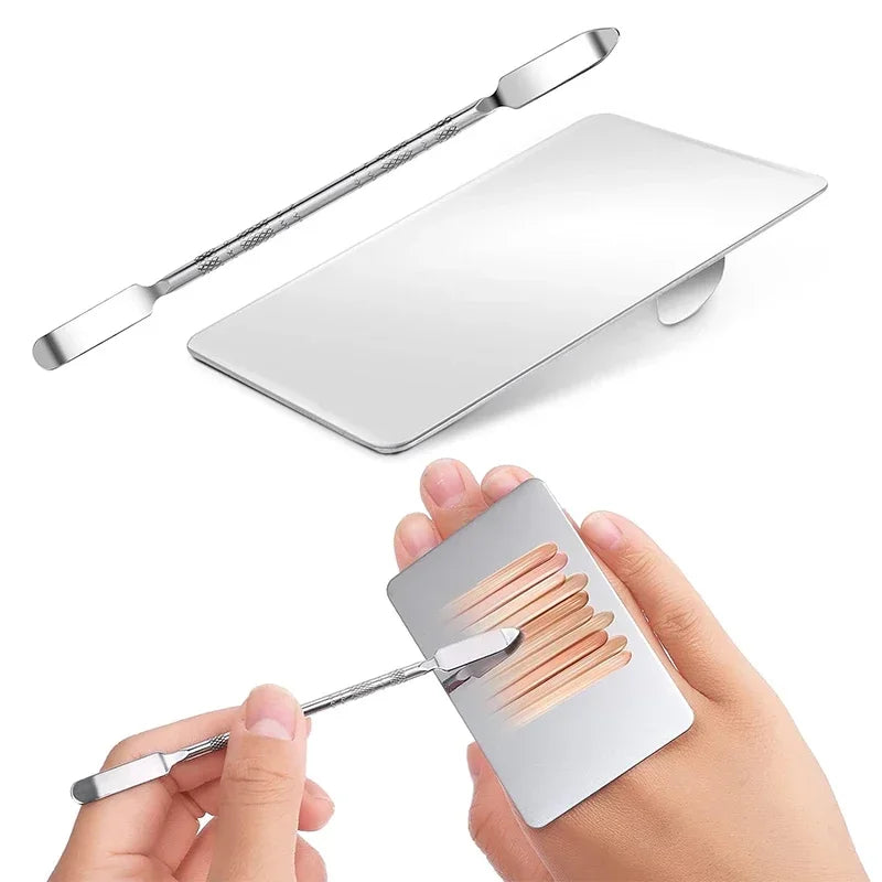 Liquid Foundation Palette Makeup Palette Tray Lipstick Make Up Stainless Steel Ring Makeup Blend Foundation Spatula Palette Tool