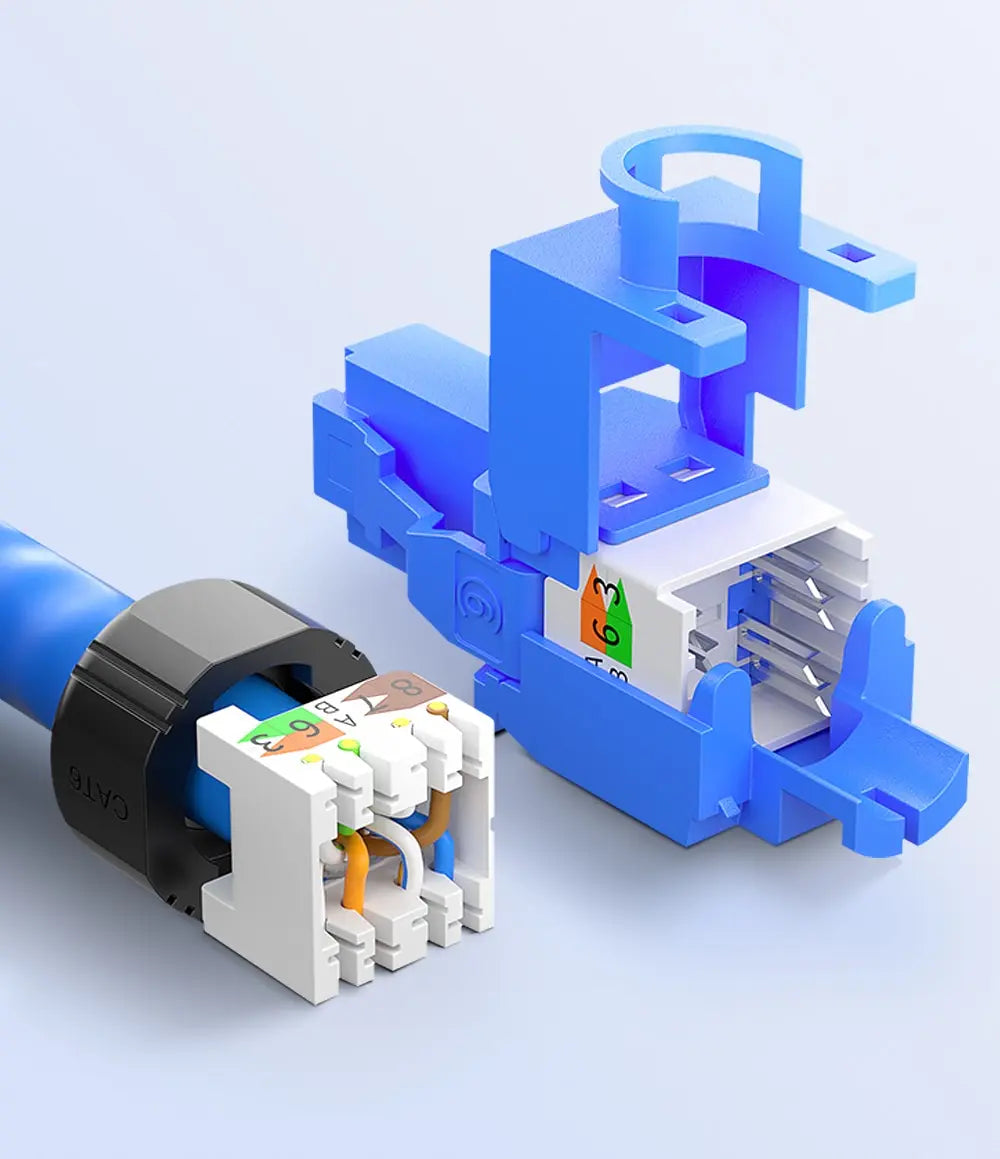 AMPCOM RJ45 Connectors Modular Plug, Cat6 Cat6A UTP Stecker Network Toolless Connector Ethernet Plugs Cable Internet Tools Free