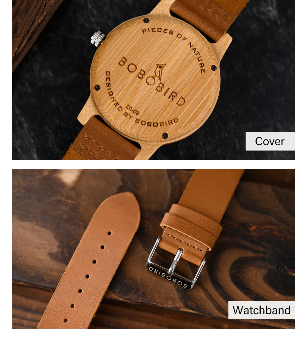 BOBO BIRD Wood Watch for Men and Women Unisex Lightweight Handcrafted Wooden Watches Limited Time Offer Customized
