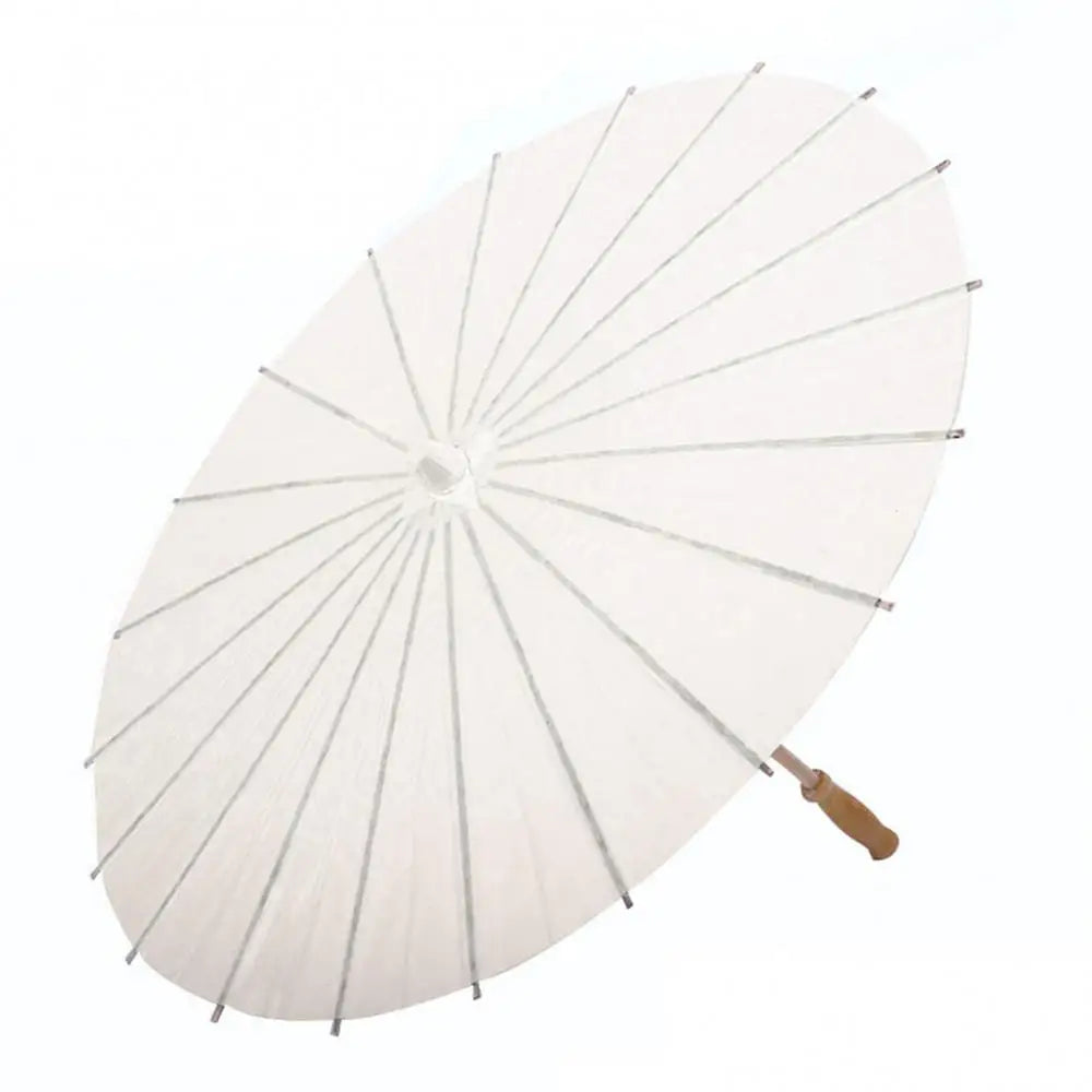 Chinese Umbrella Vintage DIY White Paper Umbrella Anime Painting Sunscreen Umbrella Photo Dance Props Ancient Cosplay Umbrella