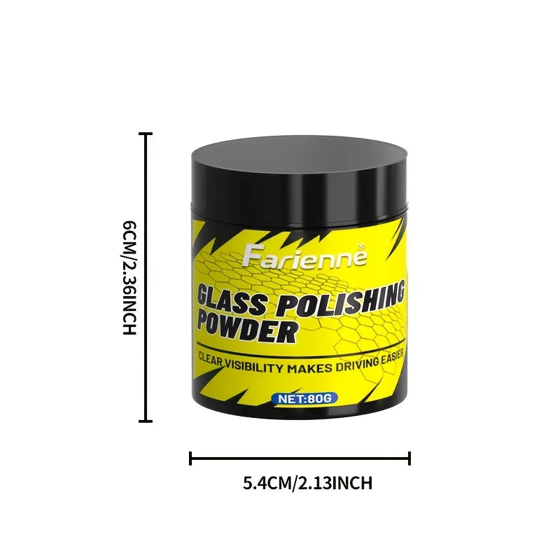 Glass scratch removal polishing powder, suitable for windows, car windshields, etc., restoring clarity and removing minor scratc