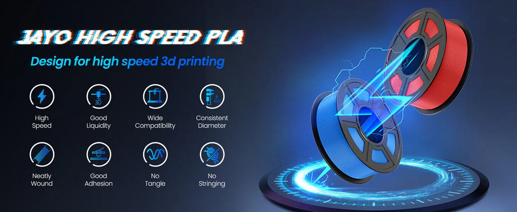 JAYO 5Rolls 3D High Speed Marble PLA/HS Matte PETG/HS PLA Filament 600mm/s High Speed 3D Printer Non-toxic Filament 1.1KG/roll