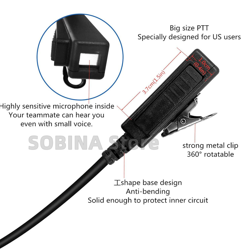 Covert Acoustic Air Tube Earpiece Headset Mic For Sepura STP8000 STP8035 STP8038 STP8040 STP8080 STP9000 STP9035 STP9038