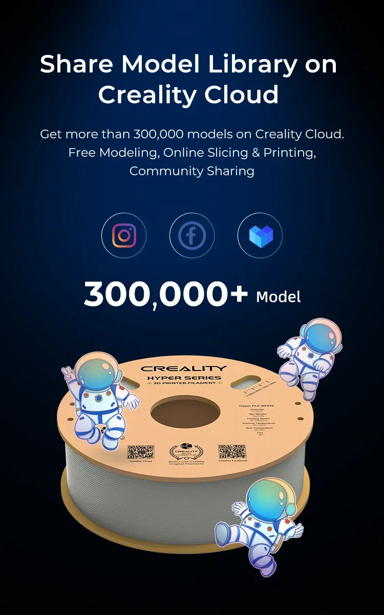 Creality Hyper PLA Filament 1KG High Precision Faster Cooling Better Fluidity Non-toxic Moisture Resistance For FDM 3D Printer