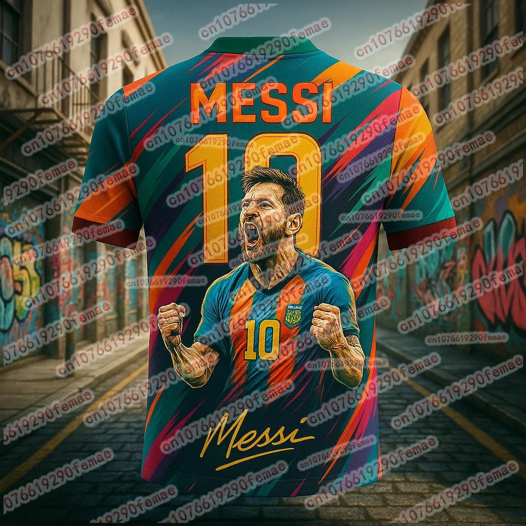 2025 Messi Fashion Superstar 3D Printed Fan Commemorative T-shirt Outdoor Breathable Quick Drying Comfortable Training Jersey