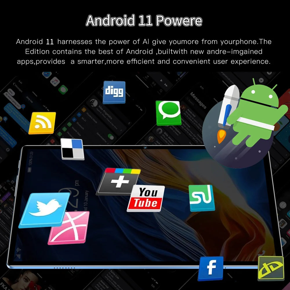Best Selling Android 10.1-inch Tablet Octa core Dual Cameras Dual SIM 4GB RAM 64GB ROM 5000 Battery Calling Tablet WIFI