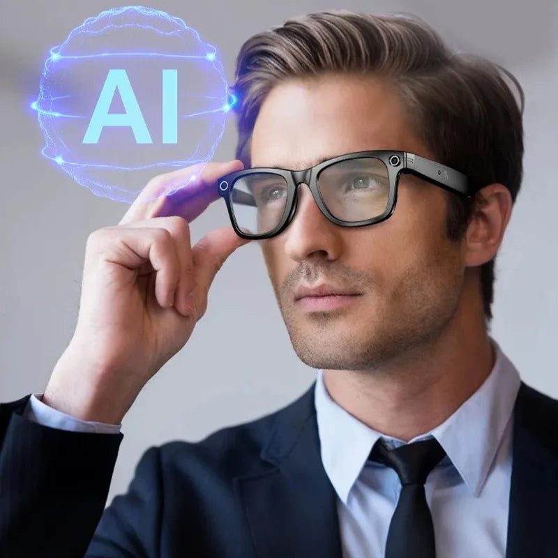 2025 AI Smart Glasses - 8MP Camera for First-Person Vlog, Voice Translation, Music & Calls, IP65 Waterproof, Ultra-Light